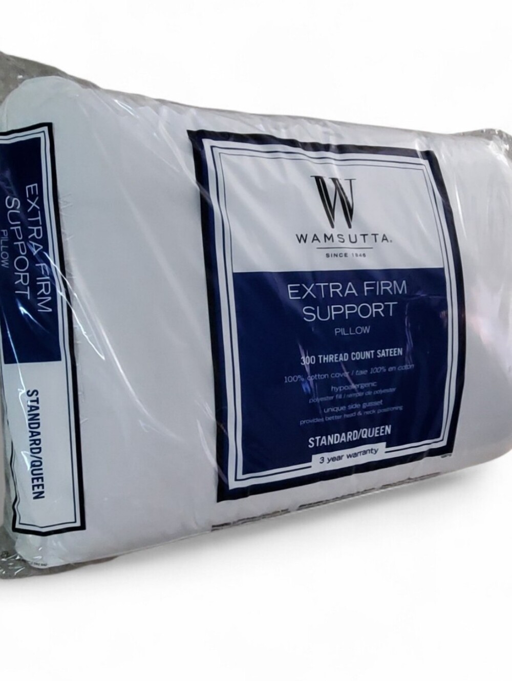 New Wamsutta Extra Firm Support Unique Side Gusset Pillow. Standart/Queen.